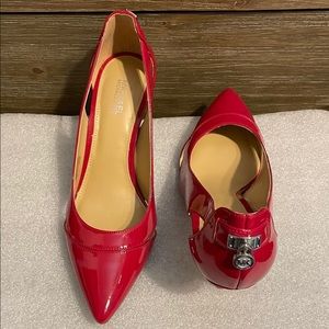 Michael Kors size 6 1/2 Red Paten Leather 3” Heel